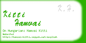 kitti hamvai business card